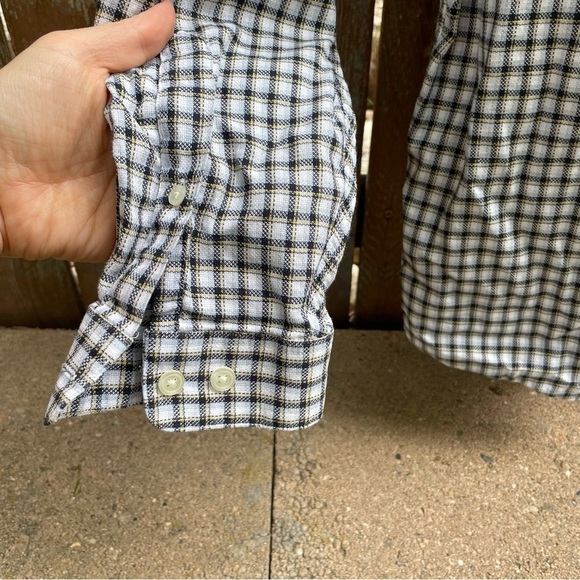 STRUCTURE Men’s Black White Gray Plaid Casual Button Down Shirt Size Medium - Picture 11 of 11